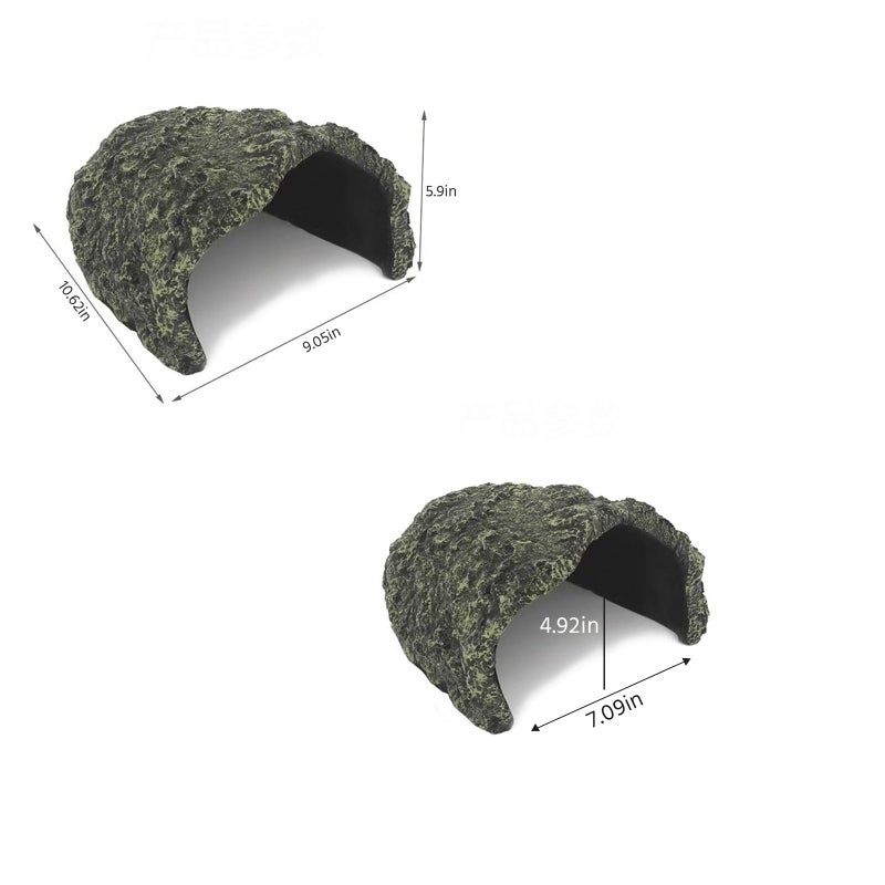 Repticircle Large Rock Cave Hideout for Reptiles & Amphibians - Ideal for Bearded Dragons, Turtles, Snakes, Lizards, Geckos, Tortoises & Small Pets - Terrarium & Aquarium Decor, Safe Reptile Habitat - Image 3
