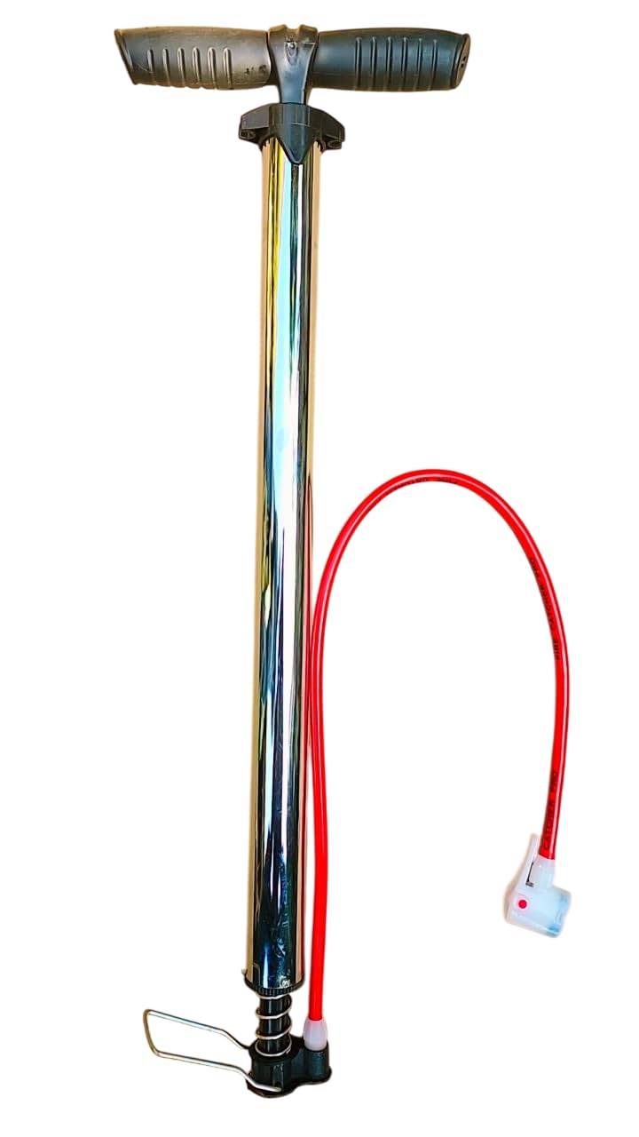 Hill Clean Stainless Steel Heavy Duty Chrome Steel Air Pump for Car Bike Bicycle Motorcycle Sports Ball and Inflatable Furniture/Toys (S Pump with Pin) - Image 2
