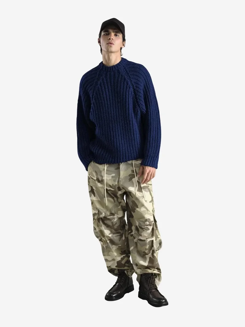 جيستو GIESTO Thick Ribbed Textured Crew Neck Sweater