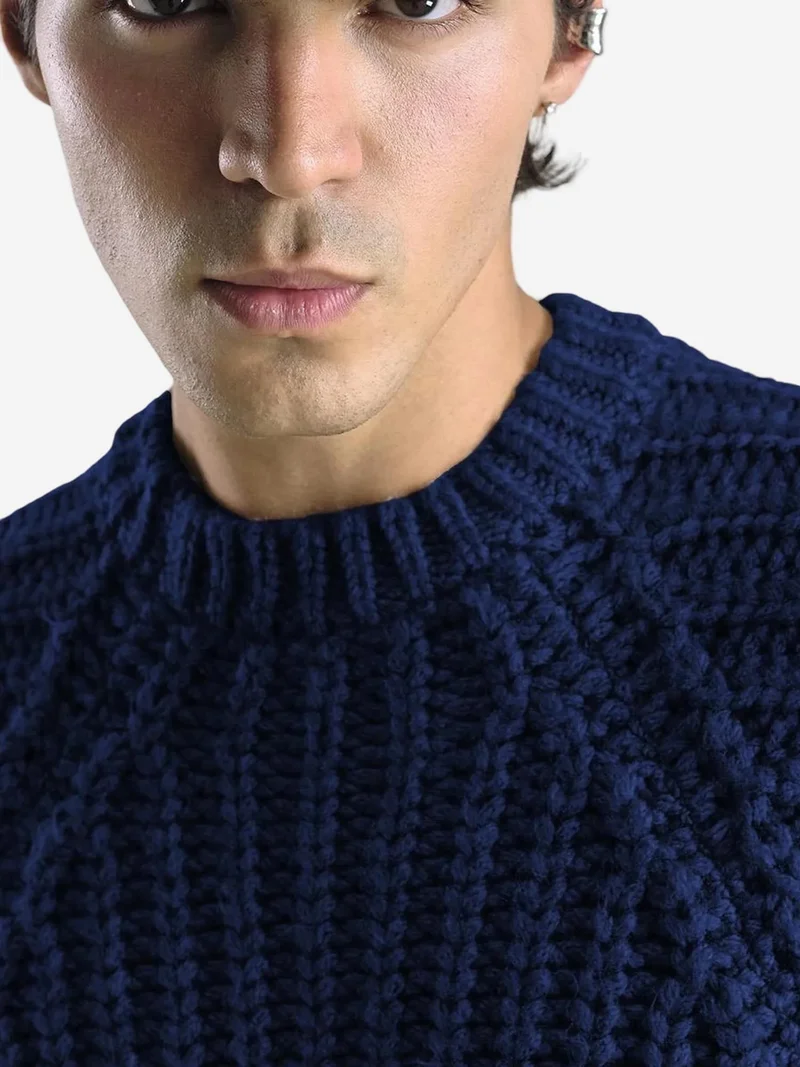 جيستو GIESTO Thick Ribbed Textured Crew Neck Sweater