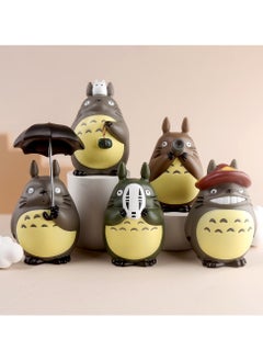 Hayao Miyazaki Anime Holding Umbrella Chinchilla Figure Model Ornament Car Doll Micro Landscape Decoration