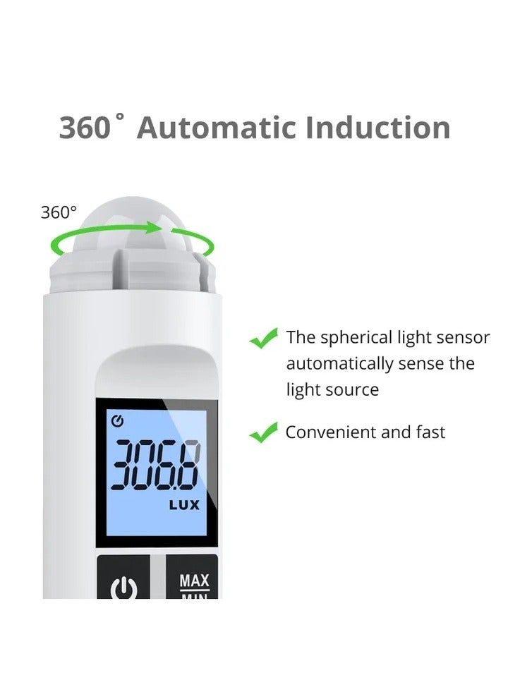 Light Meter, Handheld Photometer, Support Max/Min Modes Light Meter Range up to 200,000 Lux Luxmeter Handheld Digital Lux Meter Brightness Measuremen Instrument with LCD Characters Display  - Image 2
