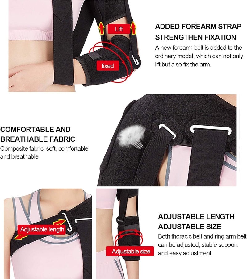 comfrt Shoulder Brace Support Correct Belt for Men and Women, Dislocation Hemiplegia Recovery Fixture Healthy Equipment with Adjustable Straps for Stroke Hemiplegia Subluxation Recovery - Image 2