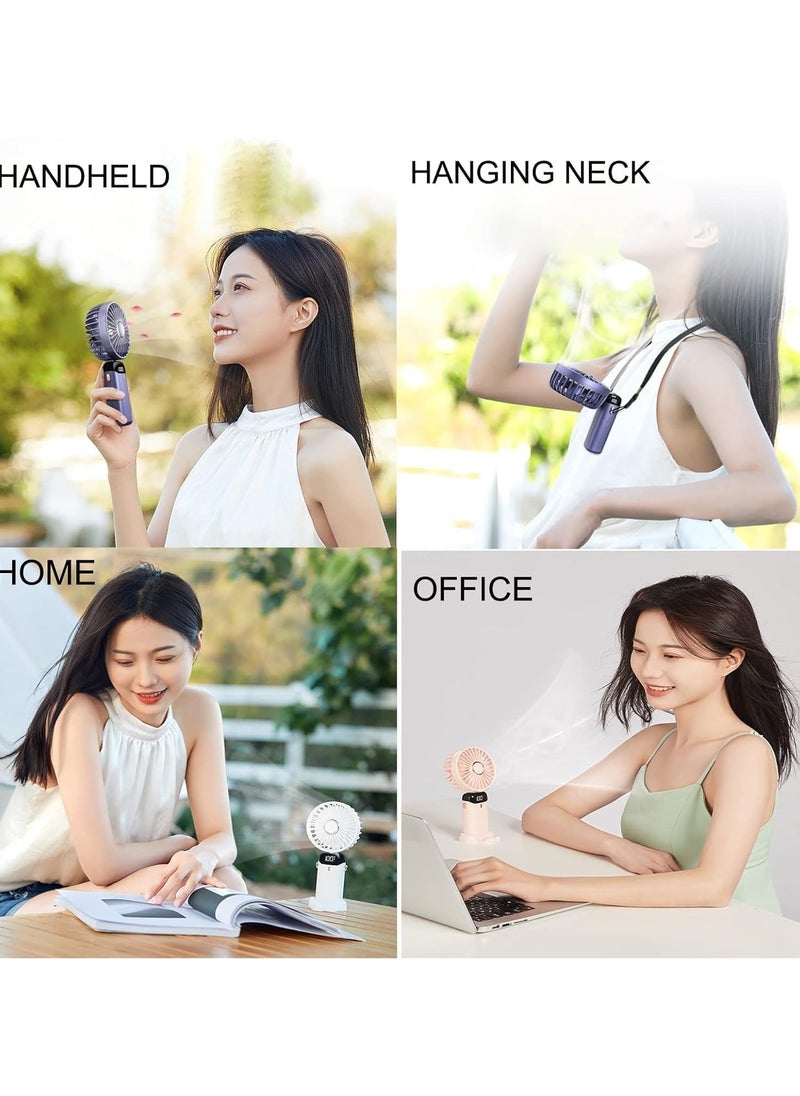 IMPERIUM - Handheld Fan, Battery Operated Fan with Base, 8 Hours, Digital Display, 5 Speeds, 90° Ajustable, Rechargeable Mini Fan for Outdoor Indoor - Image 1