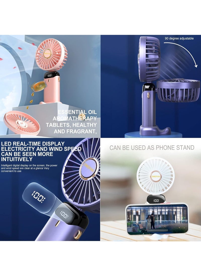 Handheld Fan, Battery Operated Fan with Base, 8 Hours, Digital Display, 5 Speeds, 90° Ajustable, Rechargeable Mini Fan for Outdoor Indoor - pzsku/ZBD84BB4E4F456FB844ECZ/45/_/1738923393/543eadf1-eea6-416e-ac53-91dde14068a6