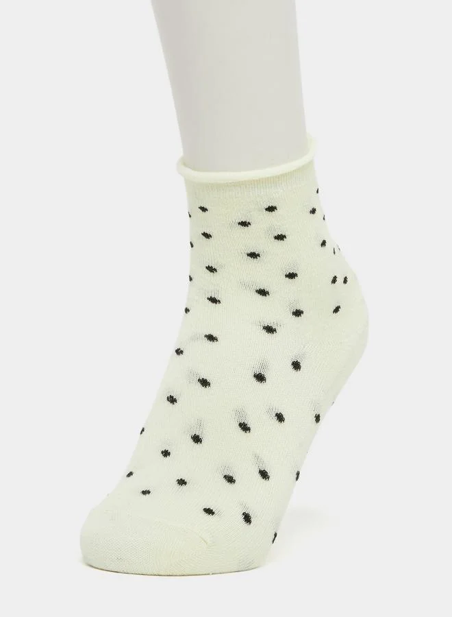 Styli Styli Set of 5 - Polka Dot Print Crew Socks