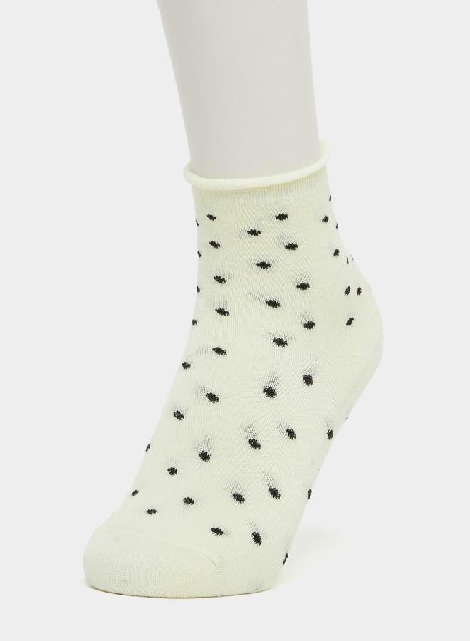 Styli Set of 5 - Polka Dot Print Crew Socks - Image 2