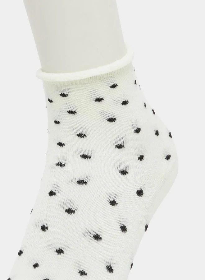 Styli Styli Set of 5 - Polka Dot Print Crew Socks