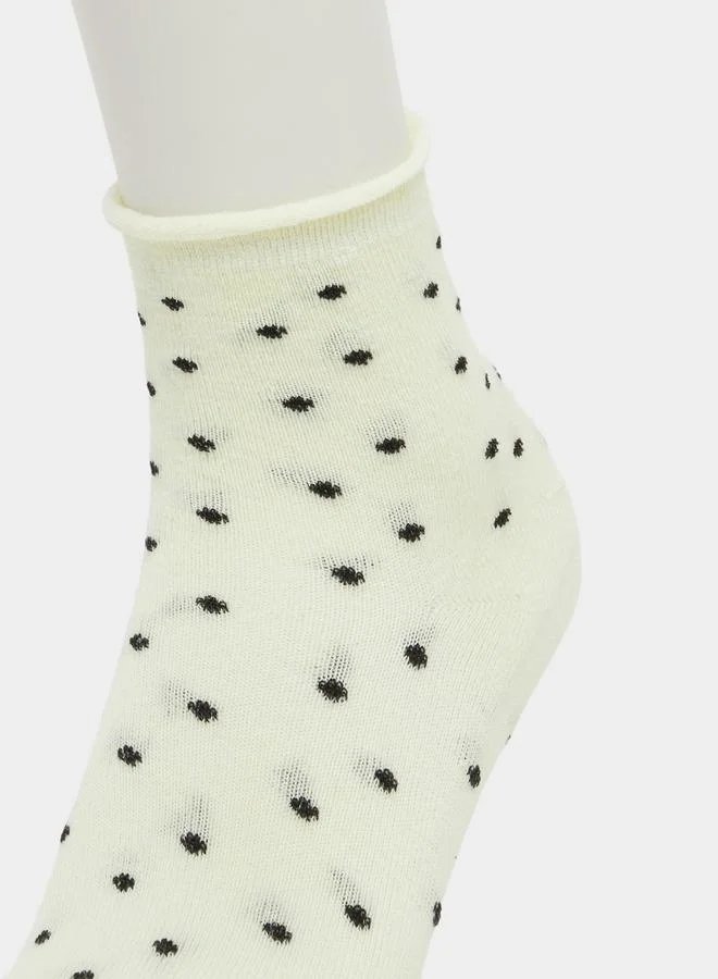 Styli Styli Set of 5 - Polka Dot Print Crew Socks