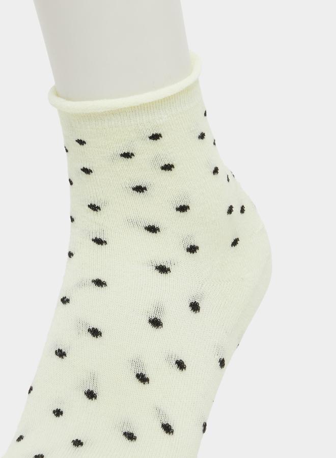 Styli Set of 5 - Polka Dot Print Crew Socks - Image 3