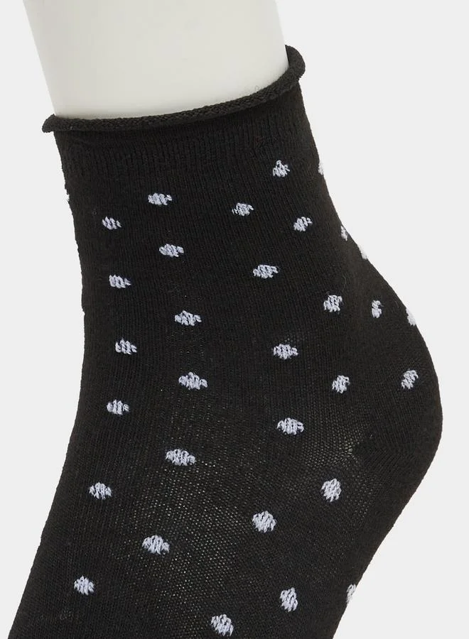 Styli Styli Set of 5 - Polka Dot Print Crew Socks