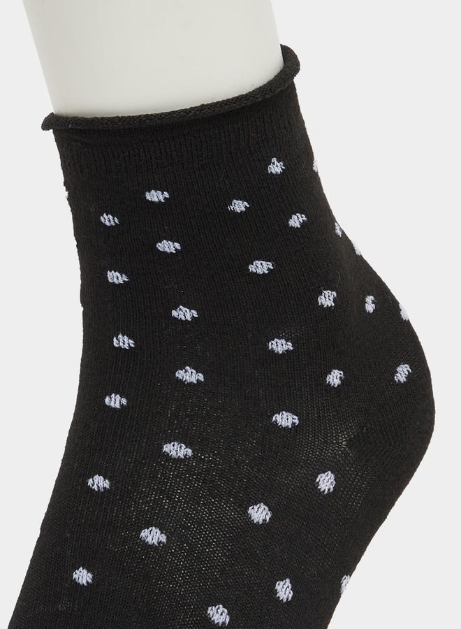 Styli Set of 5 - Polka Dot Print Crew Socks - Image 5