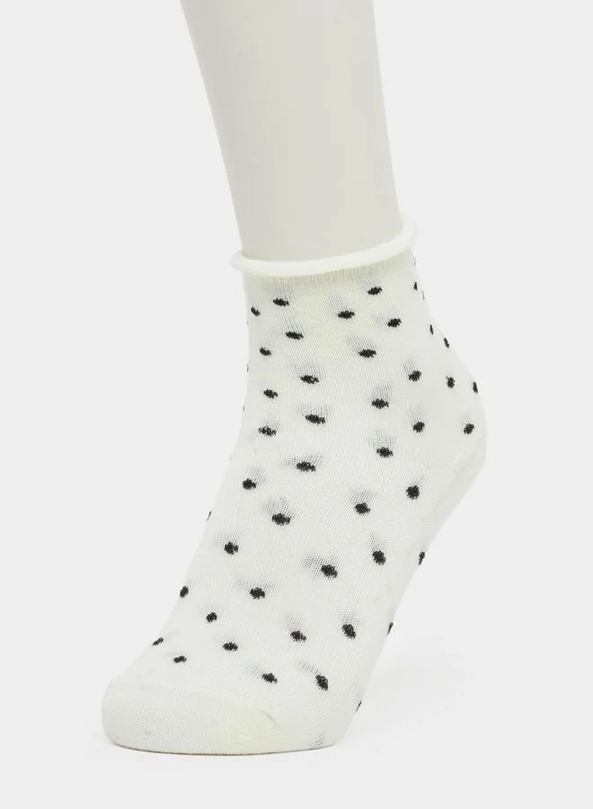 Styli Styli Set of 5 - Polka Dot Print Crew Socks