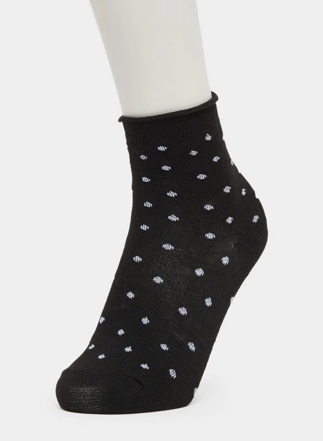 Styli Styli Set of 5 - Polka Dot Print Crew Socks