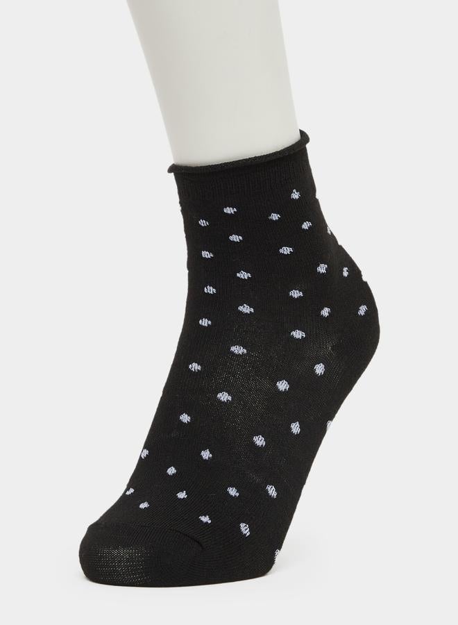Styli Set of 5 - Polka Dot Print Crew Socks - Image 4