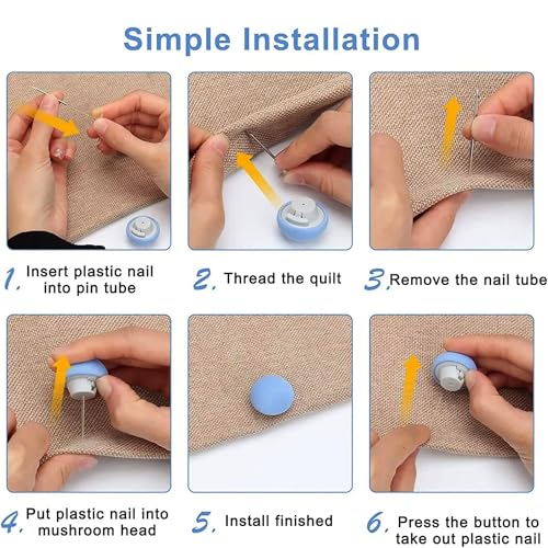 ARQIVO® Duvet Clips, Anti-Movement Fasteners, Cotton Quilt Grippers, Sheet Holder for Quilt Cover, Curtains, Socks, Blue, Pack of 16 - Image 5