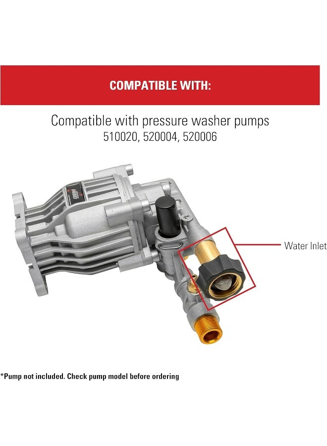 Simpson Cleaning 7110166 Water Inlet Fitting for OEM Technologies 520004 and 520006 Axial Cam Pressure Washer Pumps, Gold - Image 3