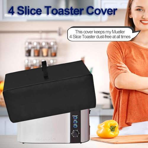 NUENSS-ROR NUENSSROR Toaster Cover Waterproof HeatResistant Dustproof Protective Case Heavy Duty Cover for Mueller UltraToast 4 Slice MT110ssElite Gourmet ECT3100 Long Slot 4 Slice Toaster - Image 3