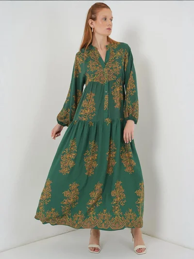 BIG DART BDART Patterned V-Neck Maxi Dress