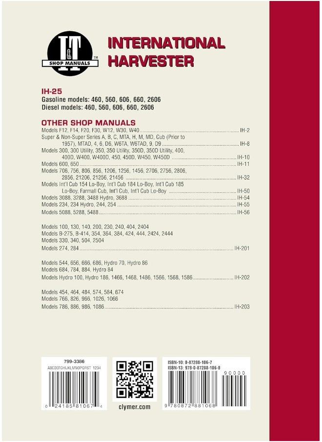 International Harvesters (Farmall) Model 460-2606 Gasoline & Diesel Tractor Service Repair Manual  - Image 3
