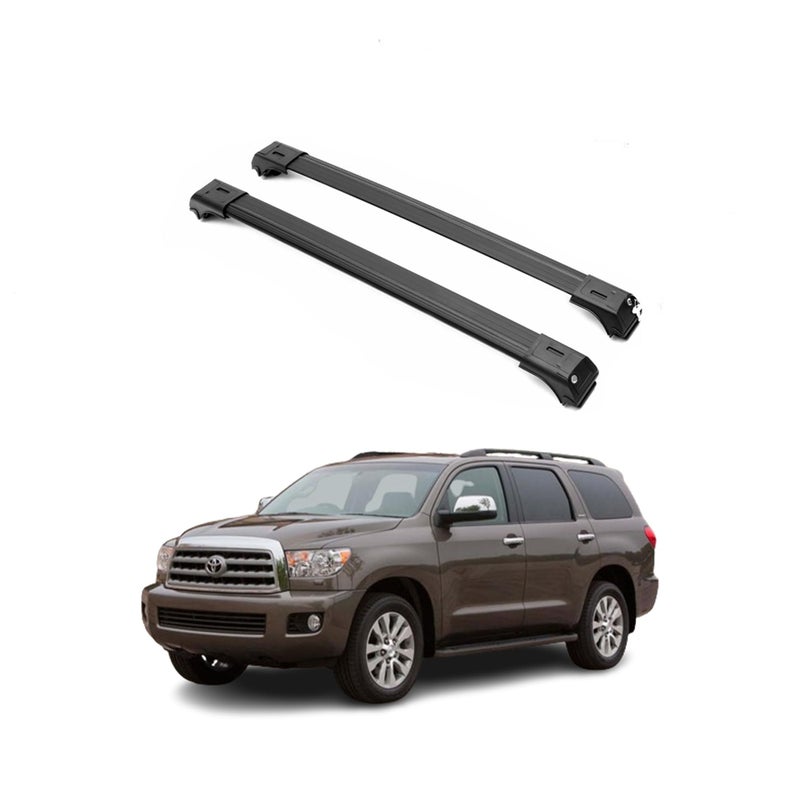 ERKUL Roof Rack Cross Bars for Toyota Sequoia 20082022 AntiTheft Lock Aluminum Crossbars for Rooftop Cargo Carrier Luggage Kayak Canoe Bike Black