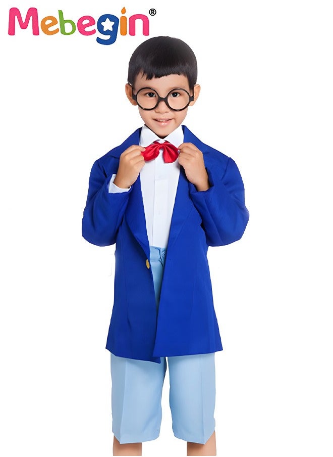 MEBEGIN 4PCS Detective Costume Accessories Set, Anime Character Cosplay Outfit, Popular Detective Outfit Set for Role-playing Activities and Themed Parties, Made of Comfortable Fabric  - Image 1