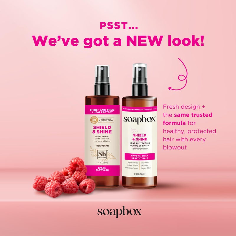 Soapbox Heat Protectant Spray, 8oz - Strengthening Hair Care, 3-in-1 Heat Protection, Shine Boosting, Anti Frizz Hair Spray, Vegan, Silicone Free, Sulfate Free, Color Safe - Image 2