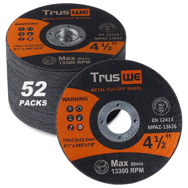 Truswe Cut Off Wheels 4 1/2 inch - 50 Pack Cut Off Wheel for Metal Stainless Steel Grinding Wheel for Angle Grinder Ultra Thin Cut-Off Wheel Cutting Disc - Image 1