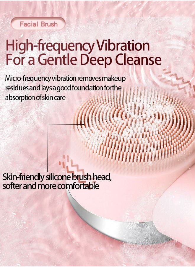 LO.BABY.VE - Facial Cleansing Brush Electric Face Cleansing Brush Device for Deep Cleaning Gentle Exfoliating Massaging Rechargeable Silicone Skin Wash Machine 5 Massage intensities - Image 1