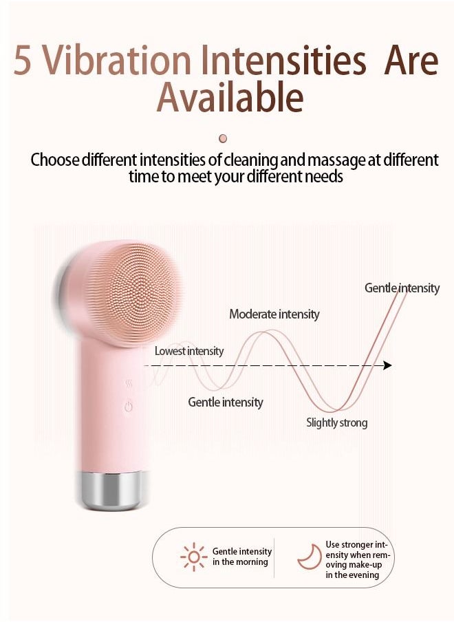 LO.BABY.VE - Facial Cleansing Brush Electric Face Cleansing Brush Device for Deep Cleaning Gentle Exfoliating Massaging Rechargeable Silicone Skin Wash Machine 5 Massage intensities - Image 1
