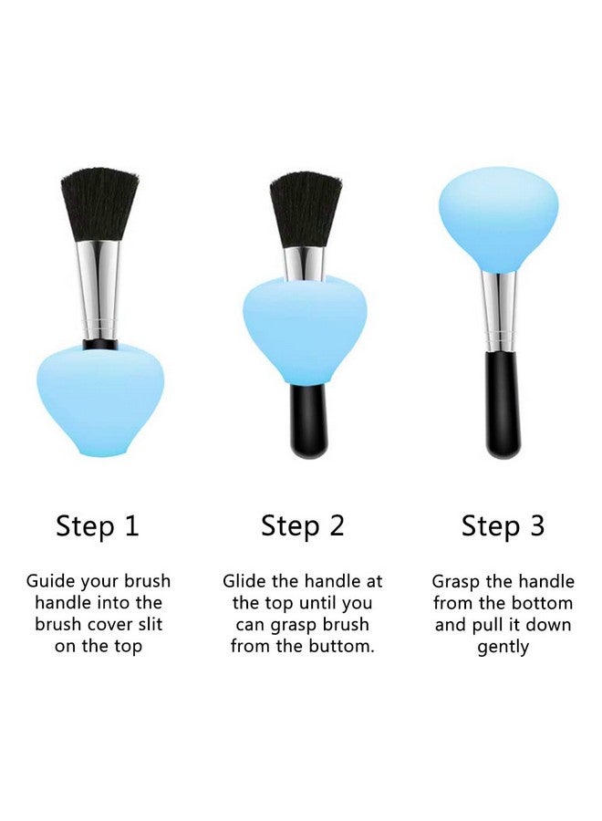 ZERONE Makeup Brush Coverssilicone Brush Organizer Case For Makeup Storagereusable Brush Holders For Traveldustproof Brush Protector For Makeup Lovers And Wife (Blue) - Image 5
