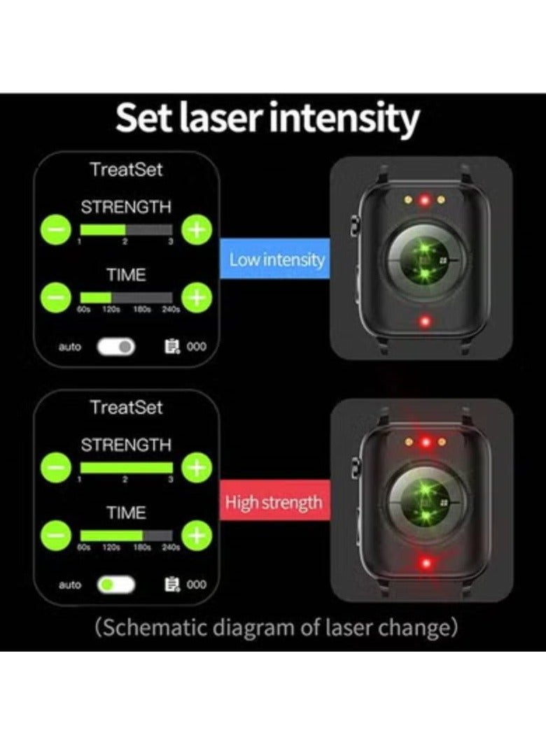 AROAQ Smart Health Laser Therapy Watch for Men with Blood Sugar and Blood Pressure Monitoring Dual Probe Heart Rate Blood Oxygen and Fitness Tracking  - Image 3