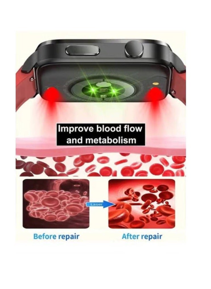 AROAQ Smart Health Laser Therapy Watch for Men with Blood Sugar and Blood Pressure Monitoring Dual Probe Heart Rate Blood Oxygen and Fitness Tracking  - Image 5