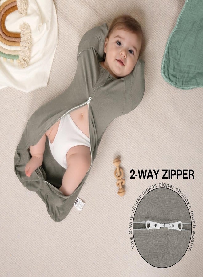 MEXXI Swaddle Baby Sleep Sack With Arms Up, 2 Pack Baby Transitional Swaddle with Double Zipper,0.5 TOG, 8-13 lbs, S - Image 4