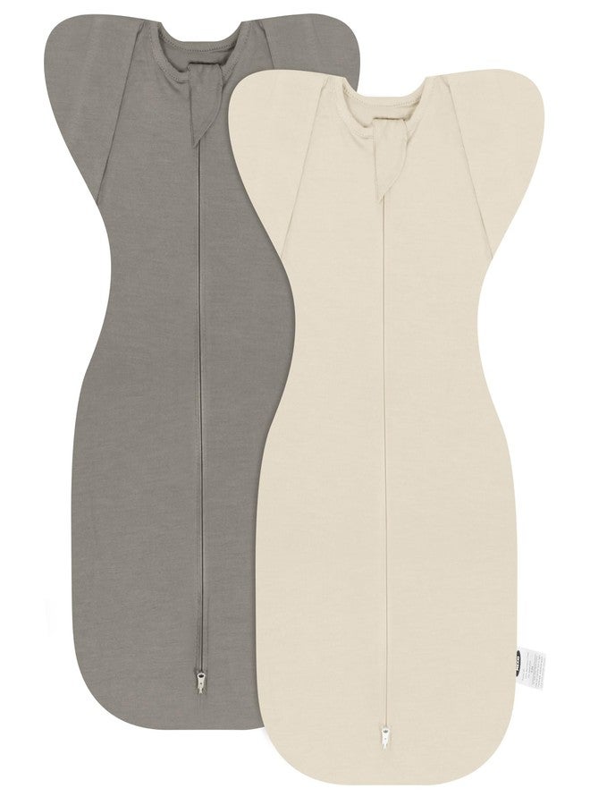 MEXXI Swaddle Baby Sleep Sack With Arms Up, 2 Pack Baby Transitional Swaddle with Double Zipper,0.5 TOG, 8-13 lbs, S - Image 1