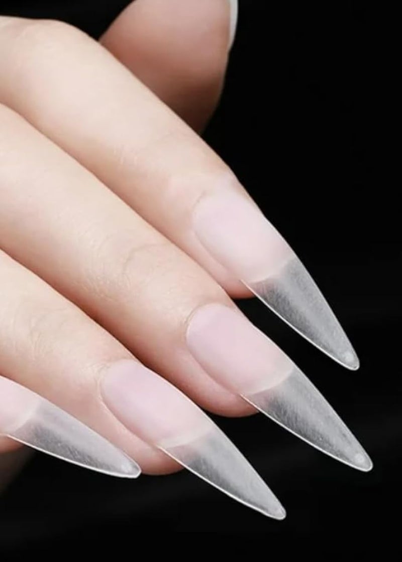 Long Coffin Gel Nail Tips 300 pcs 15 Sizes Clear Press on Nails Base Tips Coffin False Fake Tips Full AcrylicShaped For Nail Extension DIY Salon Soft Gel-MATTE