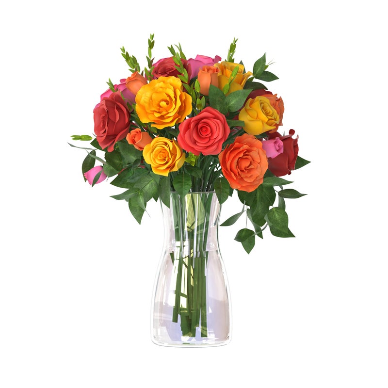 Der Rose Glass Flower Vase Iridescent Vase for Flowers Bouquet Decorative Vase for Home Decor Centerpiece Gift 458 Inch Iridescent - Image 2