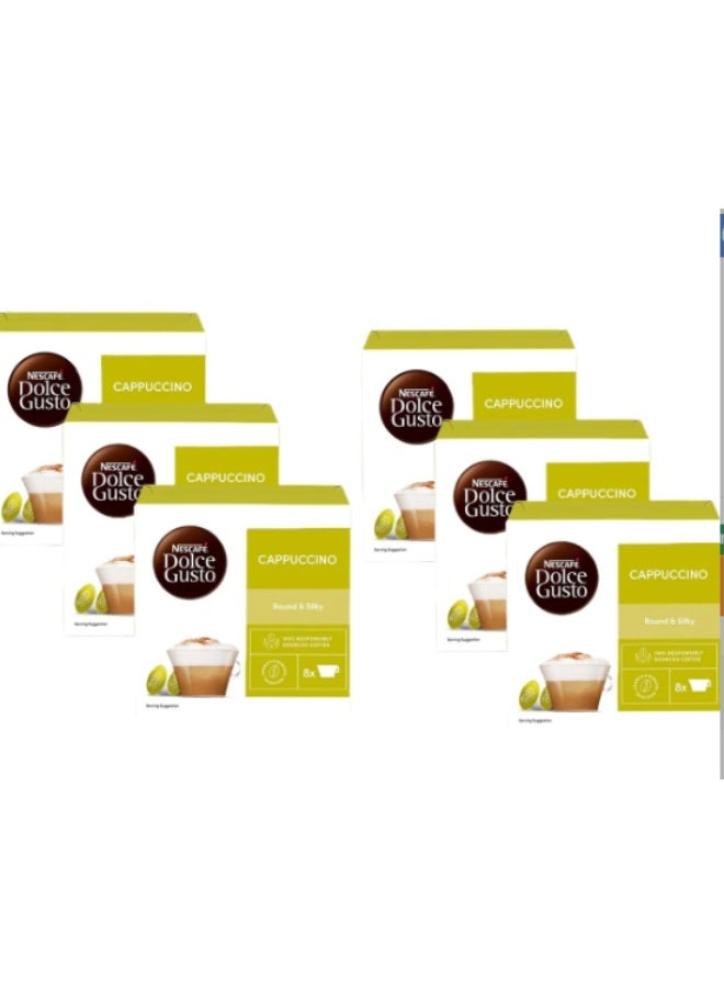 Dolce Gusto Cappuccino 16 Capsules=8Cups ×6 Packs