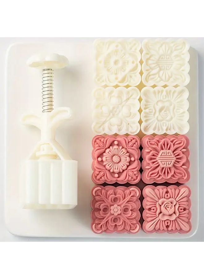 75g Classic Square Mooncake Mold Set 4 Pcs Non Stick Hand Press Baking Tool - Image 4