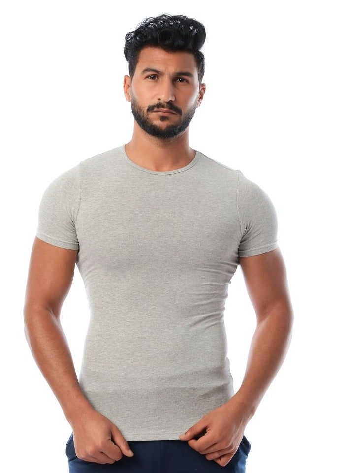 Mesery Mesery  Round Neck - For Men-Grey - Image 1