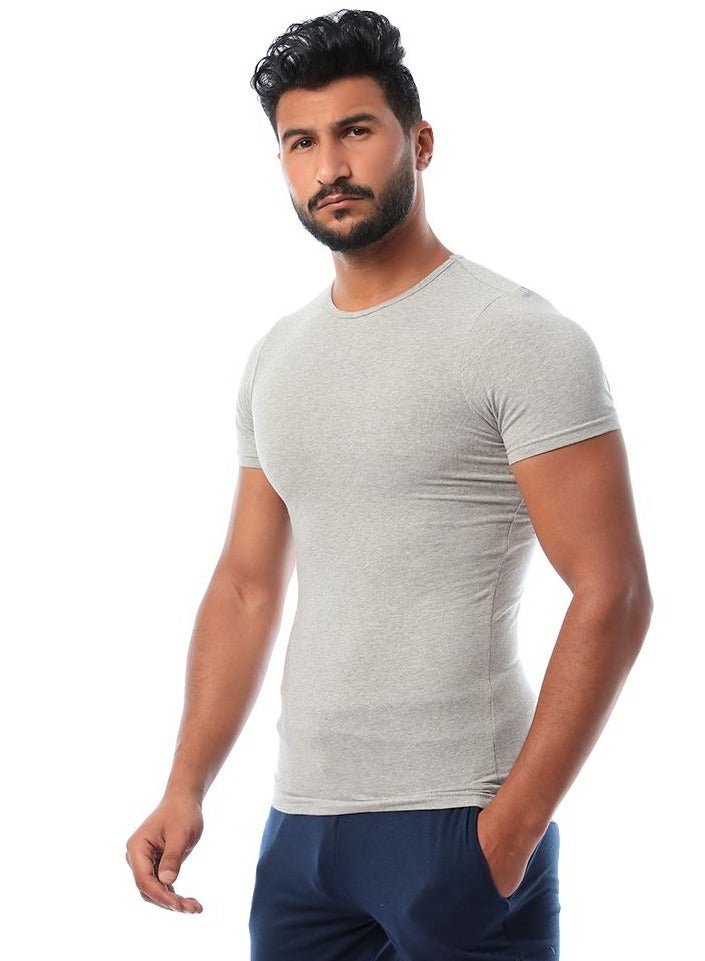 Mesery Mesery  Round Neck - For Men-Grey - Image 2