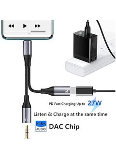 URBBKING USB Type-C to 3.5mm headphone and charger adapter compatible with iPhone 16 15/14,Galaxy S24 S23 S22  - Image 5