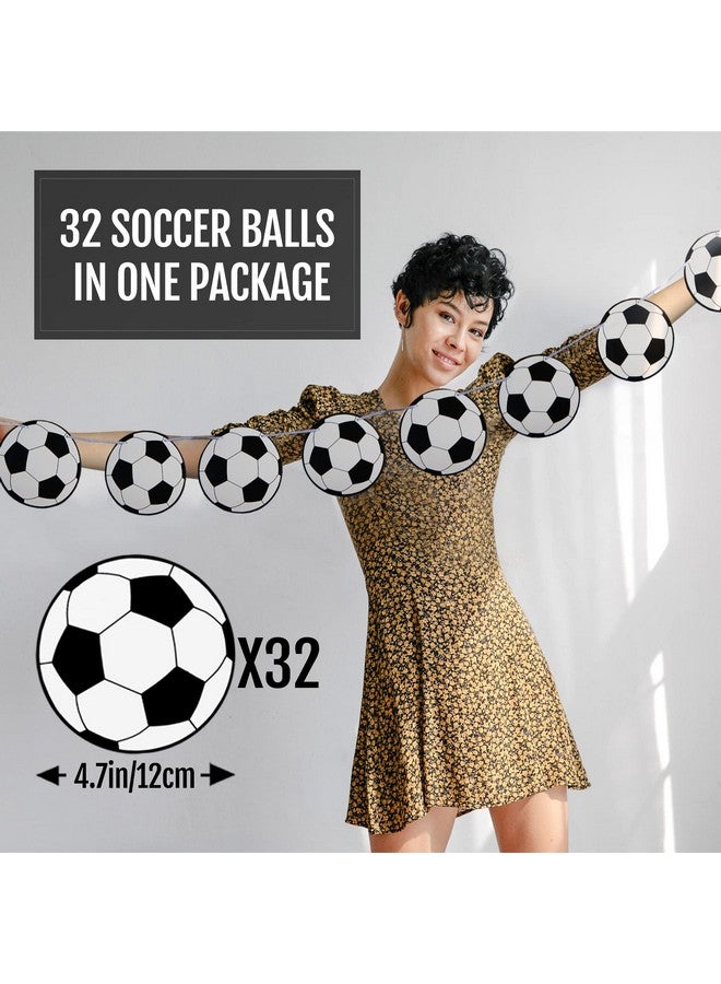 Novelty Place 4 Pieces Soccer Party Decoration Banners - Garlands Bunting With 32 Pcs Football Pattern Cards for Kids Boys Fans Birthday Party - Image 2