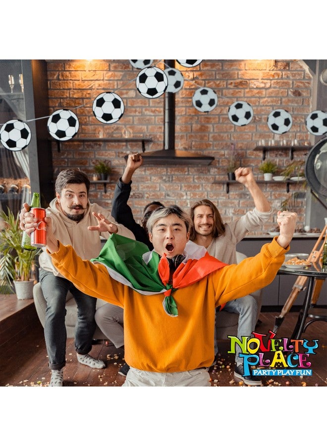 Novelty Place 4 Pieces Soccer Party Decoration Banners - Garlands Bunting With 32 Pcs Football Pattern Cards for Kids Boys Fans Birthday Party - Image 5
