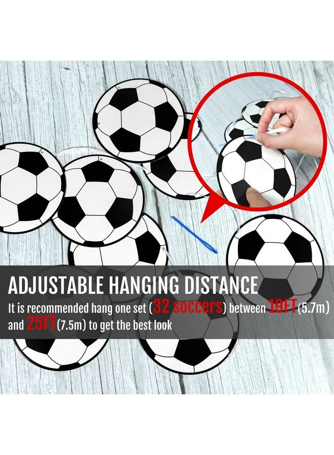 Novelty Place 4 Pieces Soccer Party Decoration Banners - Garlands Bunting With 32 Pcs Football Pattern Cards for Kids Boys Fans Birthday Party - Image 3