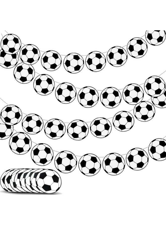 Novelty Place 4 Pieces Soccer Party Decoration Banners - Garlands Bunting With 32 Pcs Football Pattern Cards for Kids Boys Fans Birthday Party - Image 1