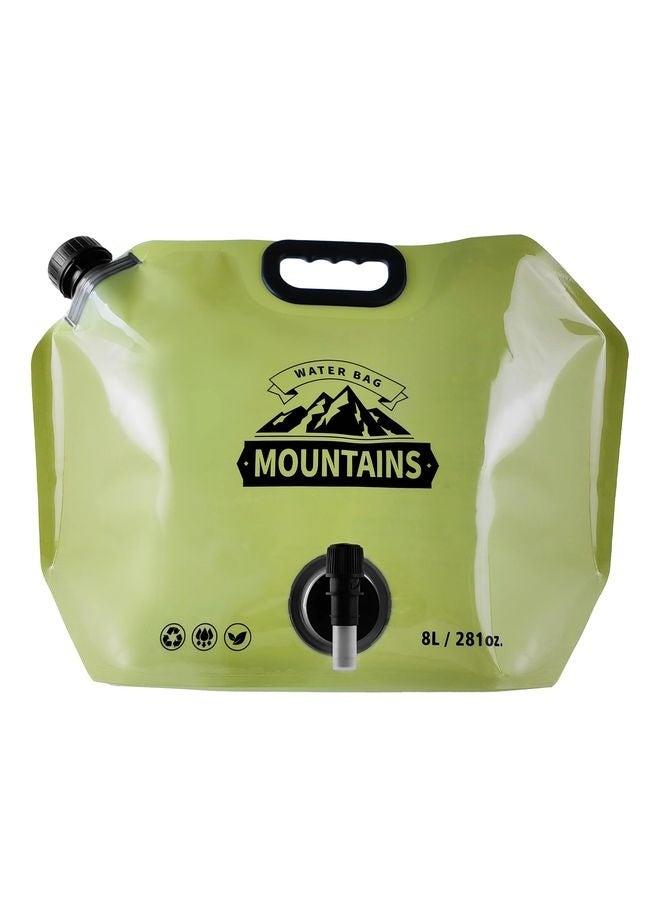 HOMESTAR Collapsible 8L Water Storage Bag, BPA-Free Portable Folding Water Jug with Adjustable Faucet, Leakproof Emergency Water Bag for Camping, Hiking, Riding, Outdoor Sport (GREEN, 1) - Image 1