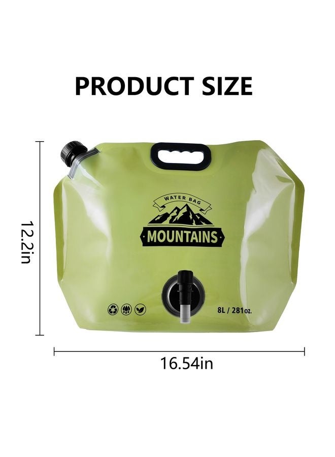 HOMESTAR Collapsible 8L Water Storage Bag, BPA-Free Portable Folding Water Jug with Adjustable Faucet, Leakproof Emergency Water Bag for Camping, Hiking, Riding, Outdoor Sport (GREEN, 1) - Image 3
