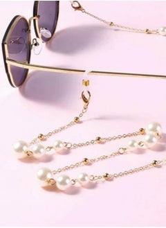 RA accessories Women Eyeglasses Golden Metal Chain With Pearls Also Use As Necklace  - Image 2