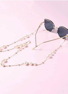 RA accessories Women Eyeglasses Golden Metal Chain With Pearls Also Use As Necklace  - Image 3